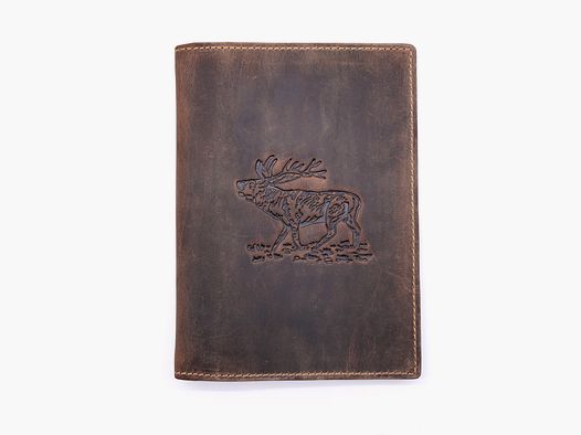 Greenburry Leder Jagdscheinmappe Ausweismappe Etui Hirsch braun 328B-stag-25