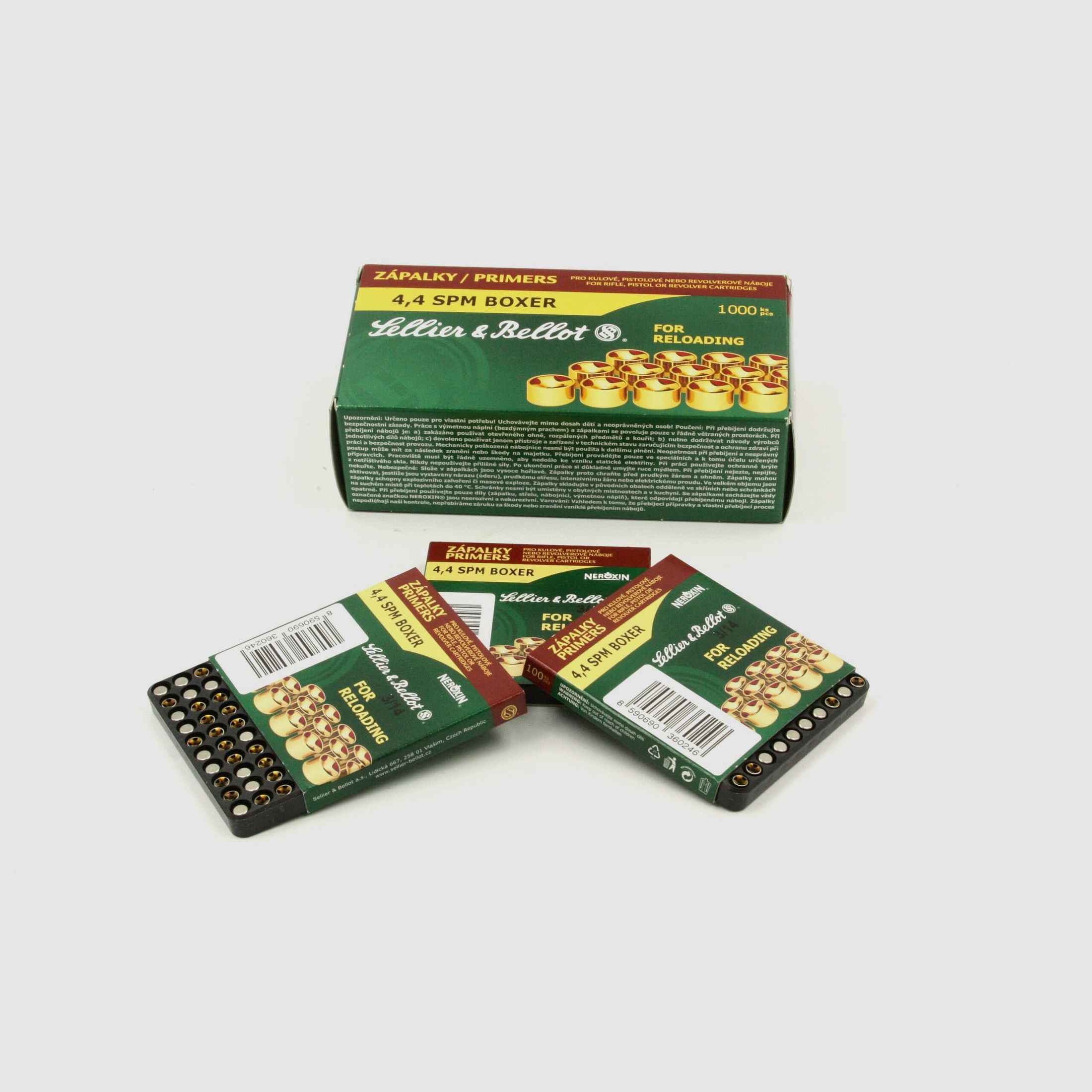 S&B Small Pistol Magnum Boxer Primers, 4.4mm, 1,000 pcs.