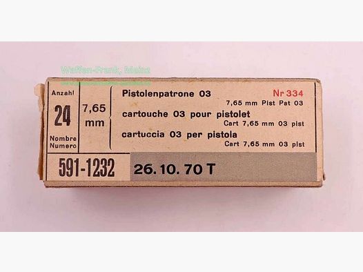 Weapons & Ammunition Factory Thun CH Pistol Ammunition