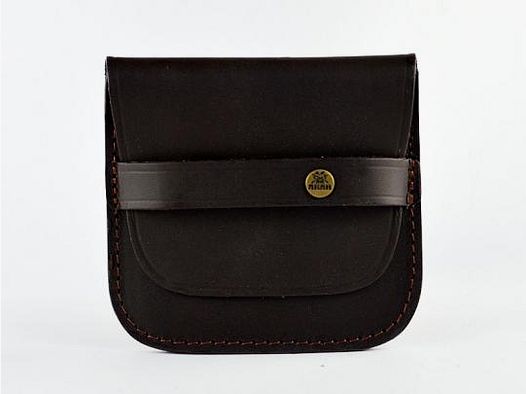 AKAH Patronen-Etui aus Leder mit Laschenverschluß