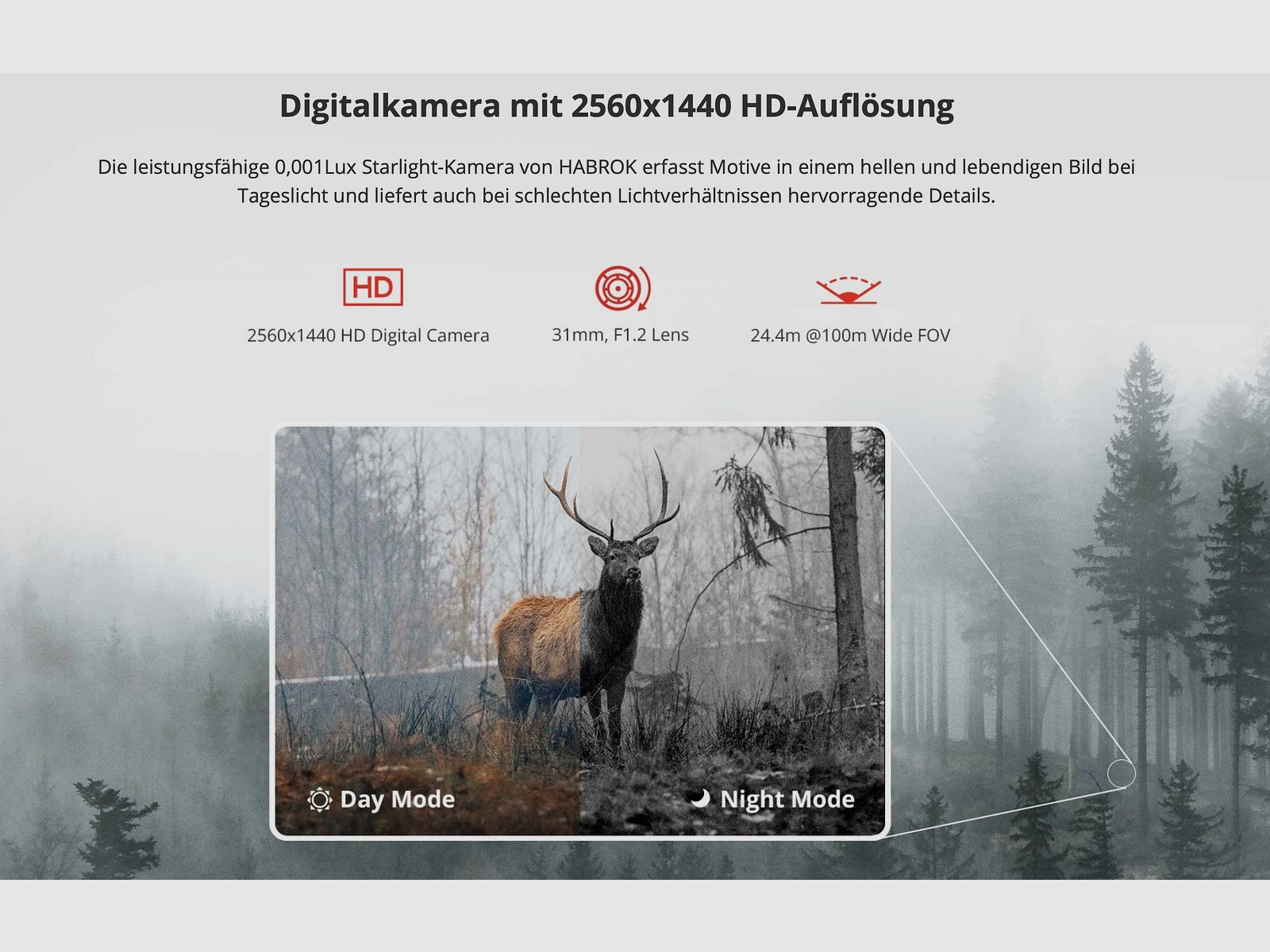 Hikmicro Binocular Habrok HQ35LN thermal imaging/night vision/digital camera 940Nm 2560 x 1440