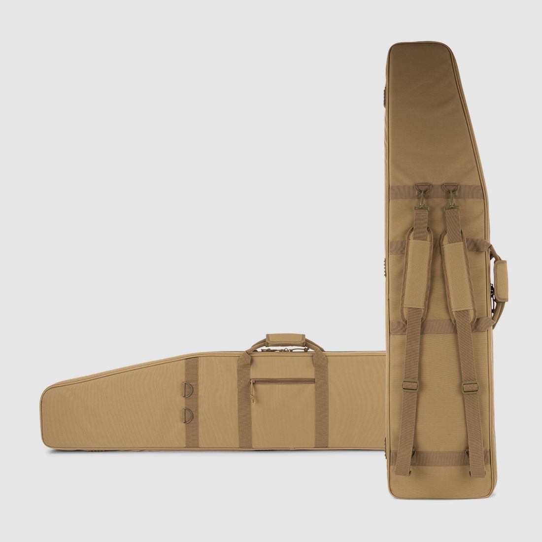 Winter Waffentasche 130 cm – 1000D (laut Grafik), abschließbar, Rucksackgurte (Dune) – JM-W5-RIFLE