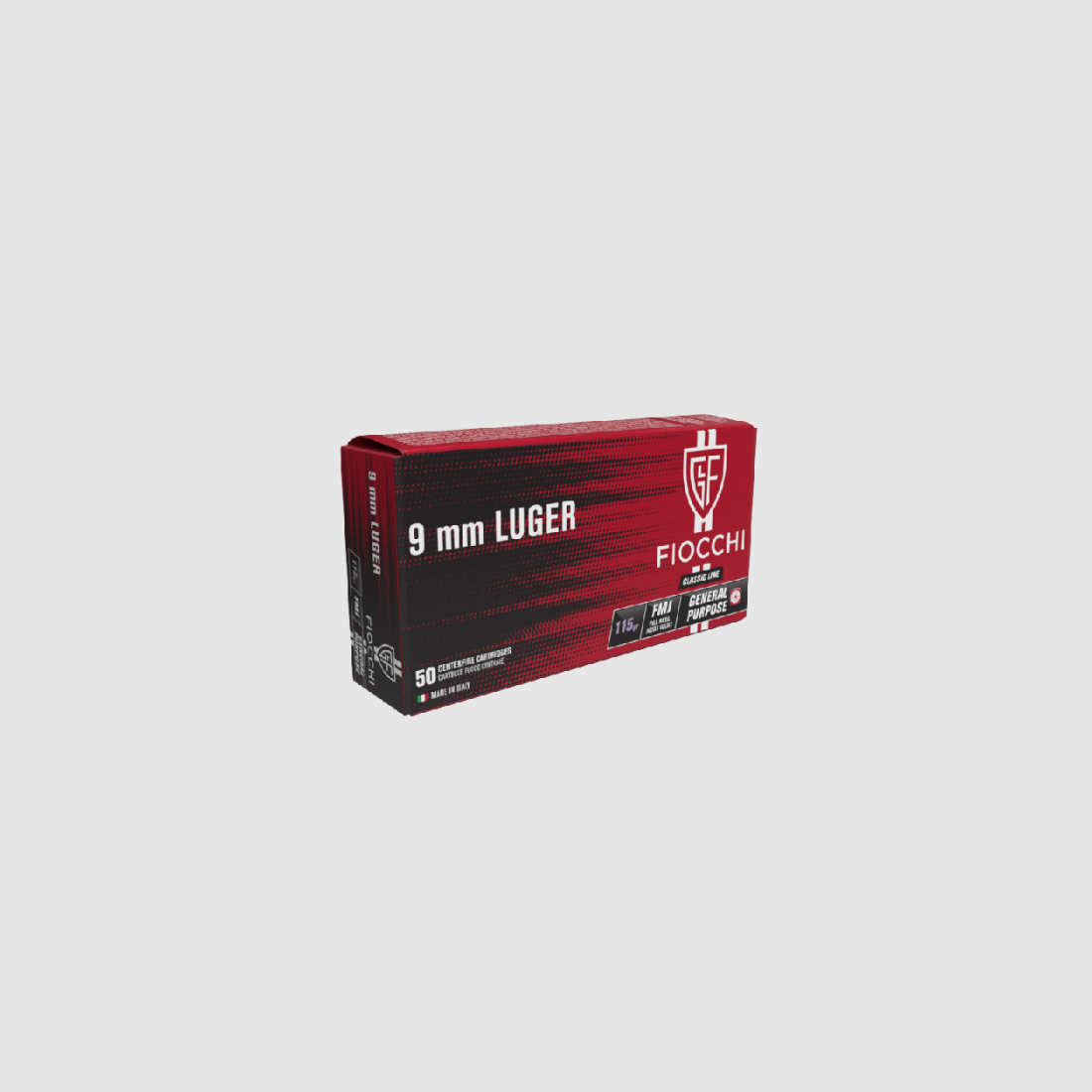 Munitions Fiocchi 9mm LUGER FMJ 115gr, image 1 sur 3