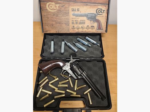 Colt Single Action Army 45 acabado antiguo 4,5 mm BB revolver de aire comprimido