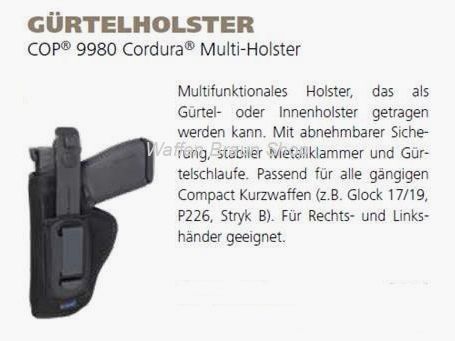 Gürtelholster COP® Cordura® Multi-Holster für alle gängigen Compakt Kurzwaffen
