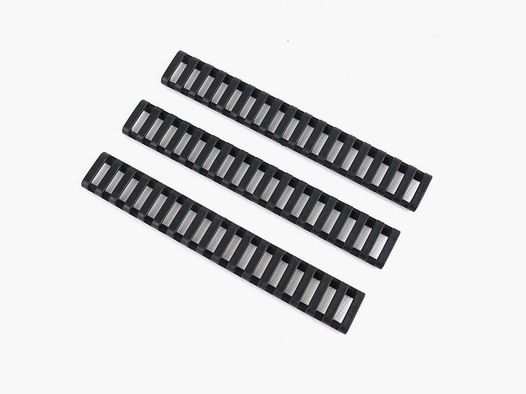 Ladder Picatinny Rail Cover 18-SLOT Black 3-pack