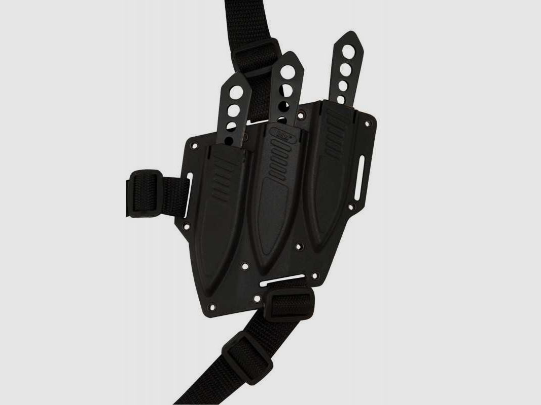 United Cutlery Lightning Bolt 3-piece throwing knife set with shoulder strap