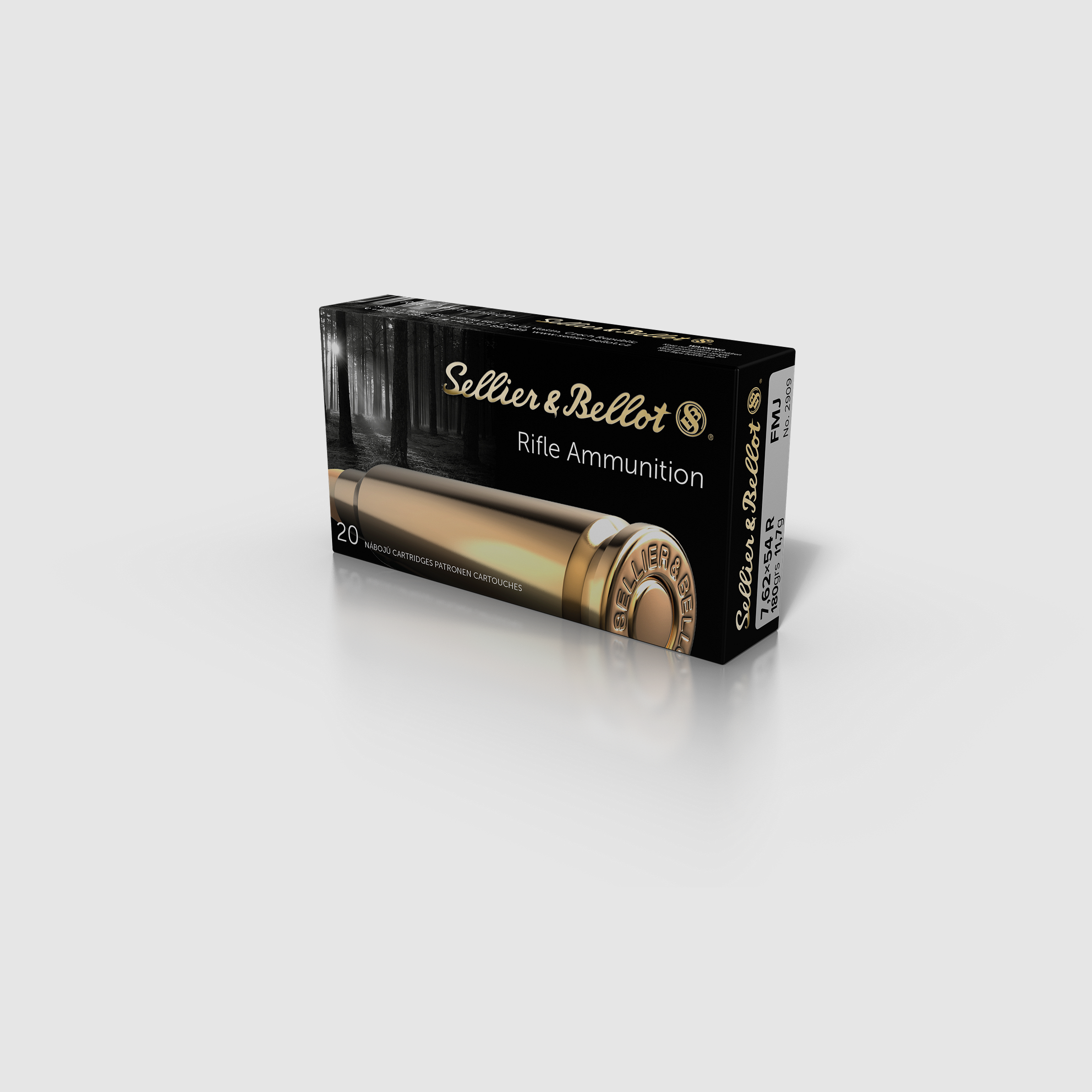 Sellier & Bellot Geweerpatronen 7,62 x 54 R 11,7g Full Metal Jacket, afbeelding 1 van 2