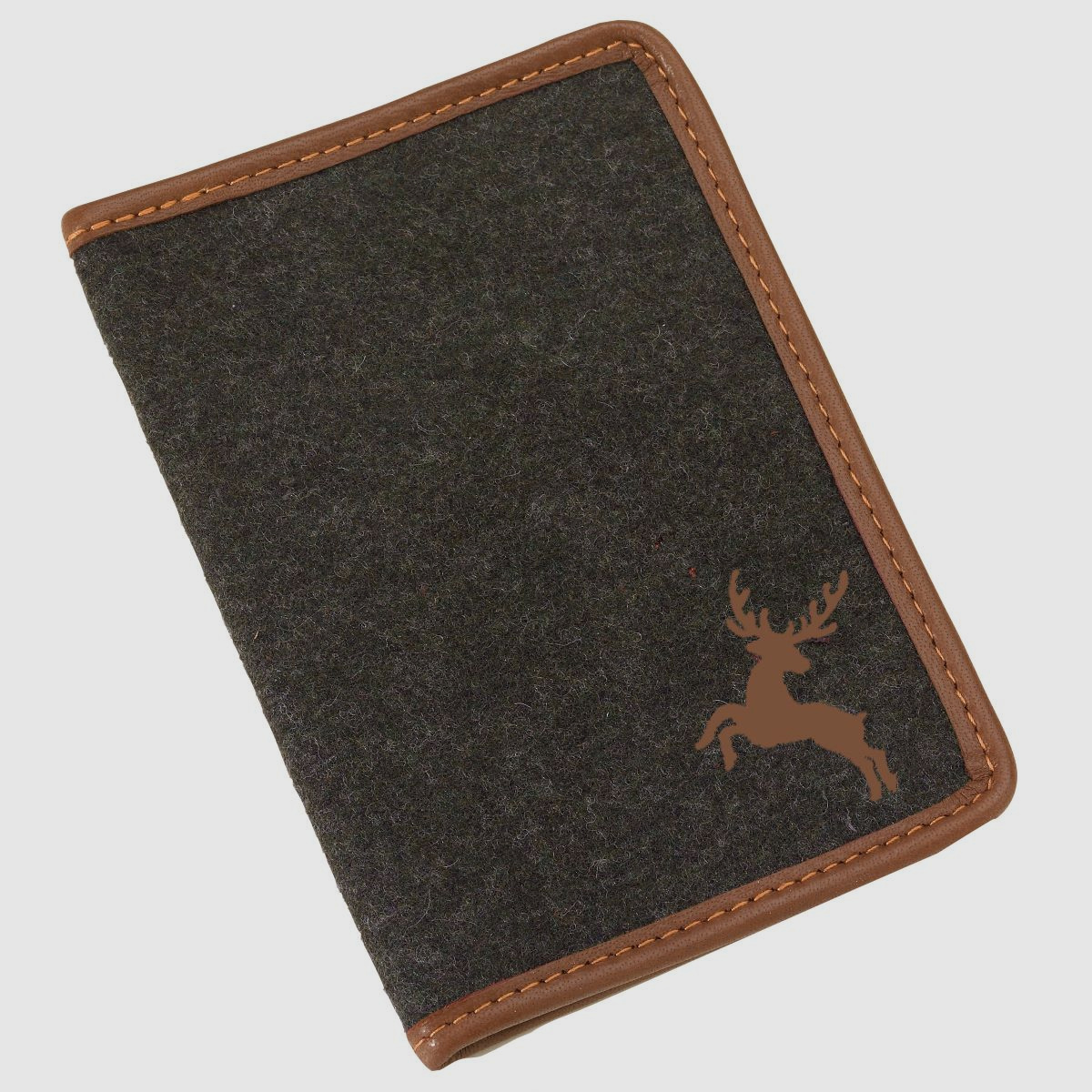 AKAH custodia per licenza di caccia in loden marrone