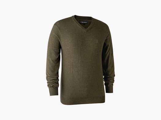DEERHUNTER Kingston pullover with V-neck Cypress