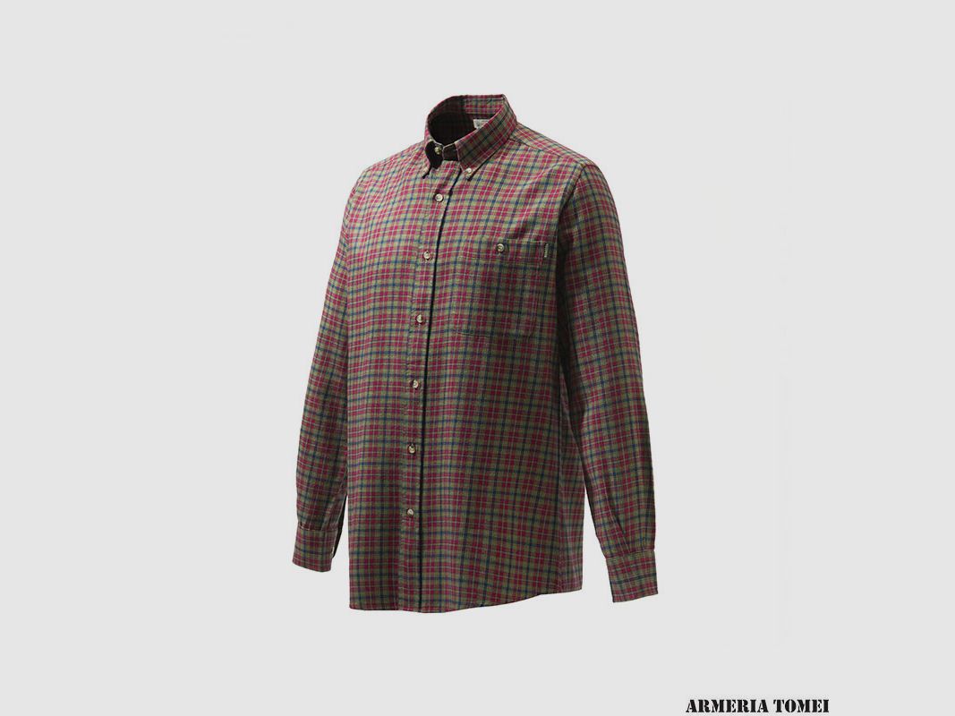 Overhemd – BERETTA – NEW WOOD FLANNEL BUTTON DOWN SHIRT Green/Red & Dress Blue Check, afbeelding 1 van 2