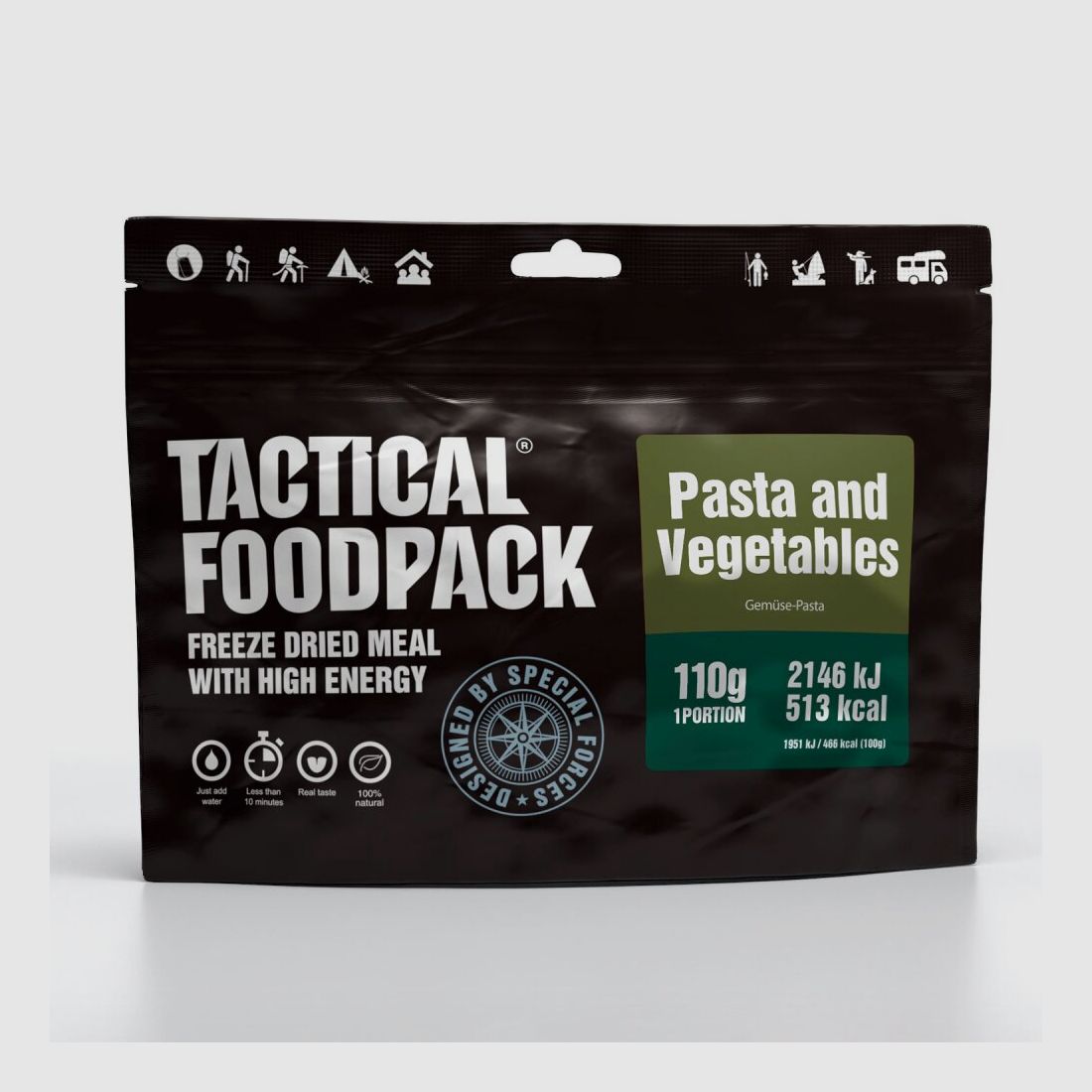Pasta y verduras Tactical Foodpack 110g comida para exteriores