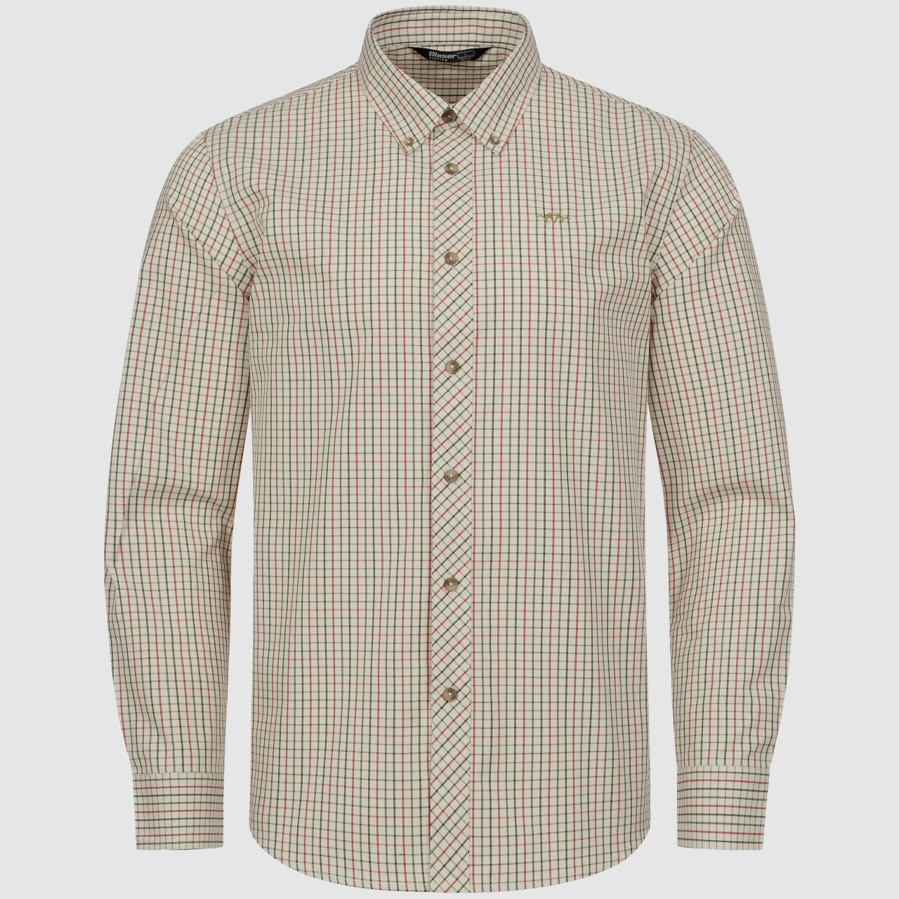 Blaser Herren Hemd Tristan 22 beige/rot kariert