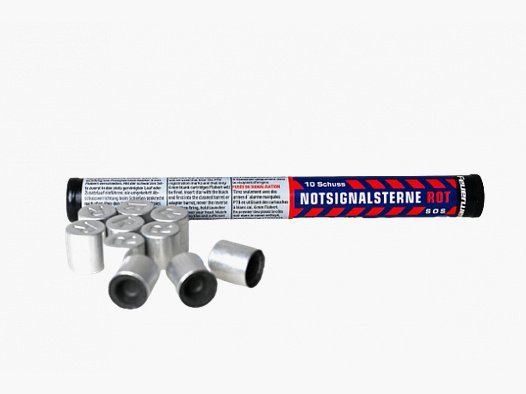 ZINK - NOT-SIGNALSTERNE - ROT - 10 STÜCK - KALIBER 15MM