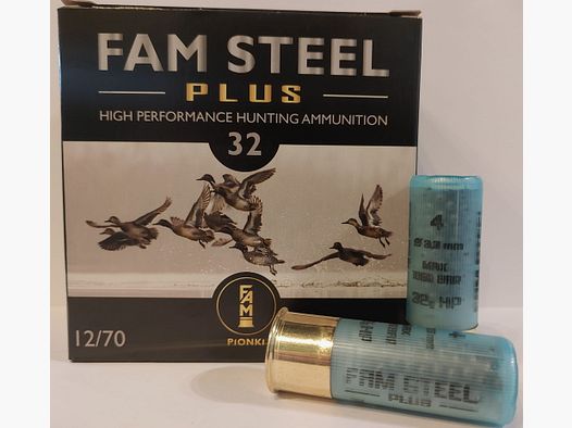 Amunicja FAM Pionki STEEL PLUS 32g, 4-3,30mm kal. 12/70, opakowanie 25 szt.