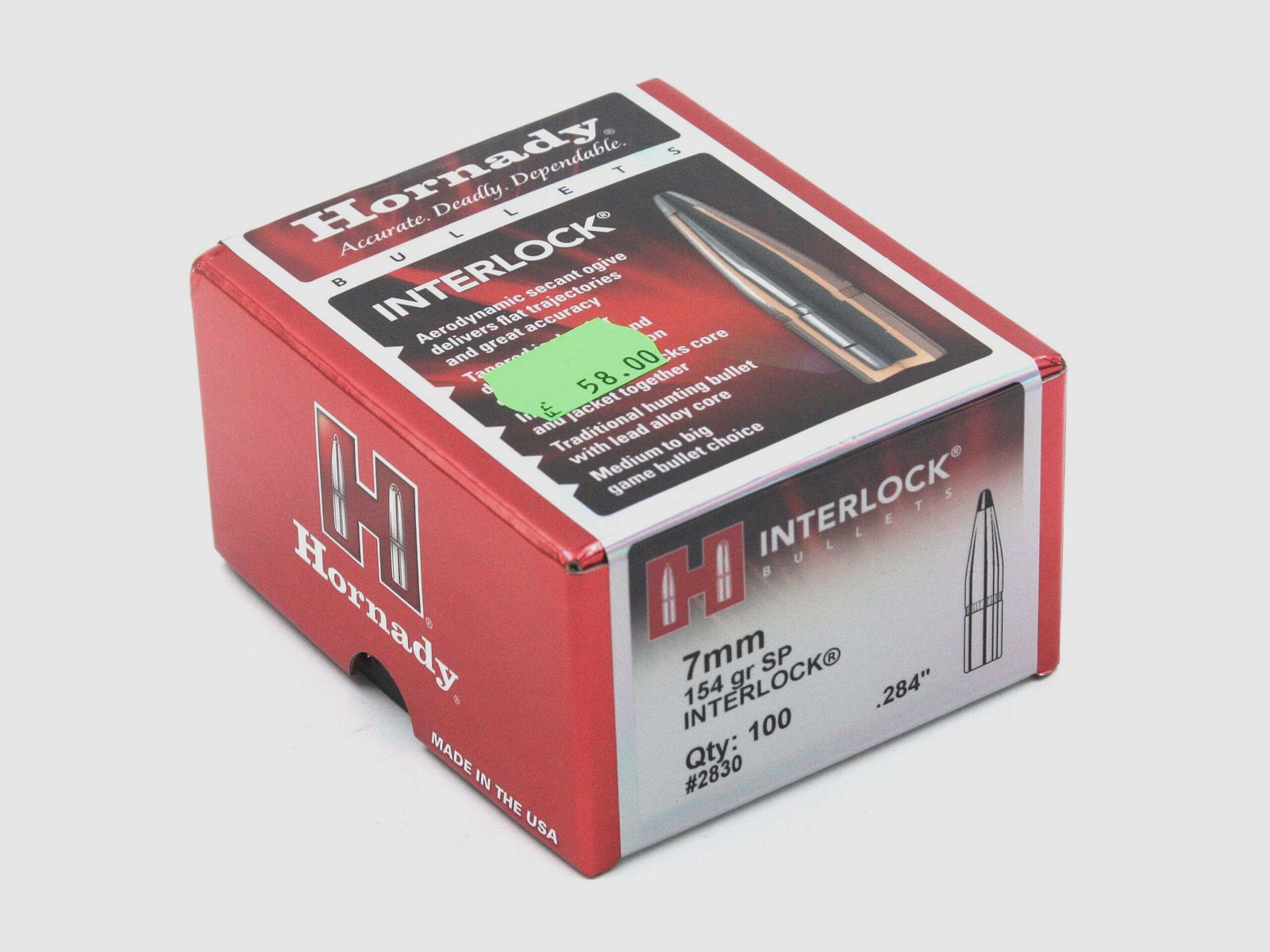 Proiettili per fucile, Hornady .284 SP, 154gr, 100 pz, 7x64