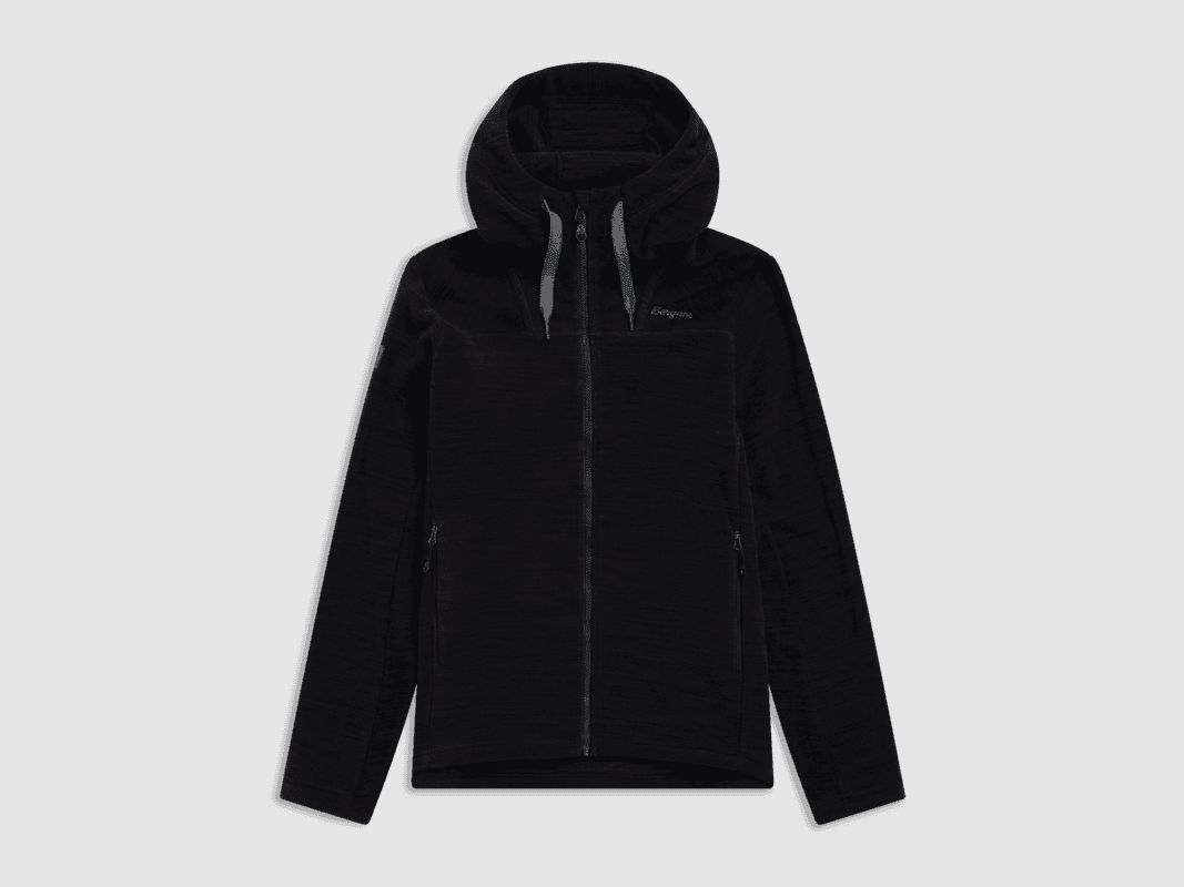 Bergans Hareid Fleece Hood Jacket Men Black XXL