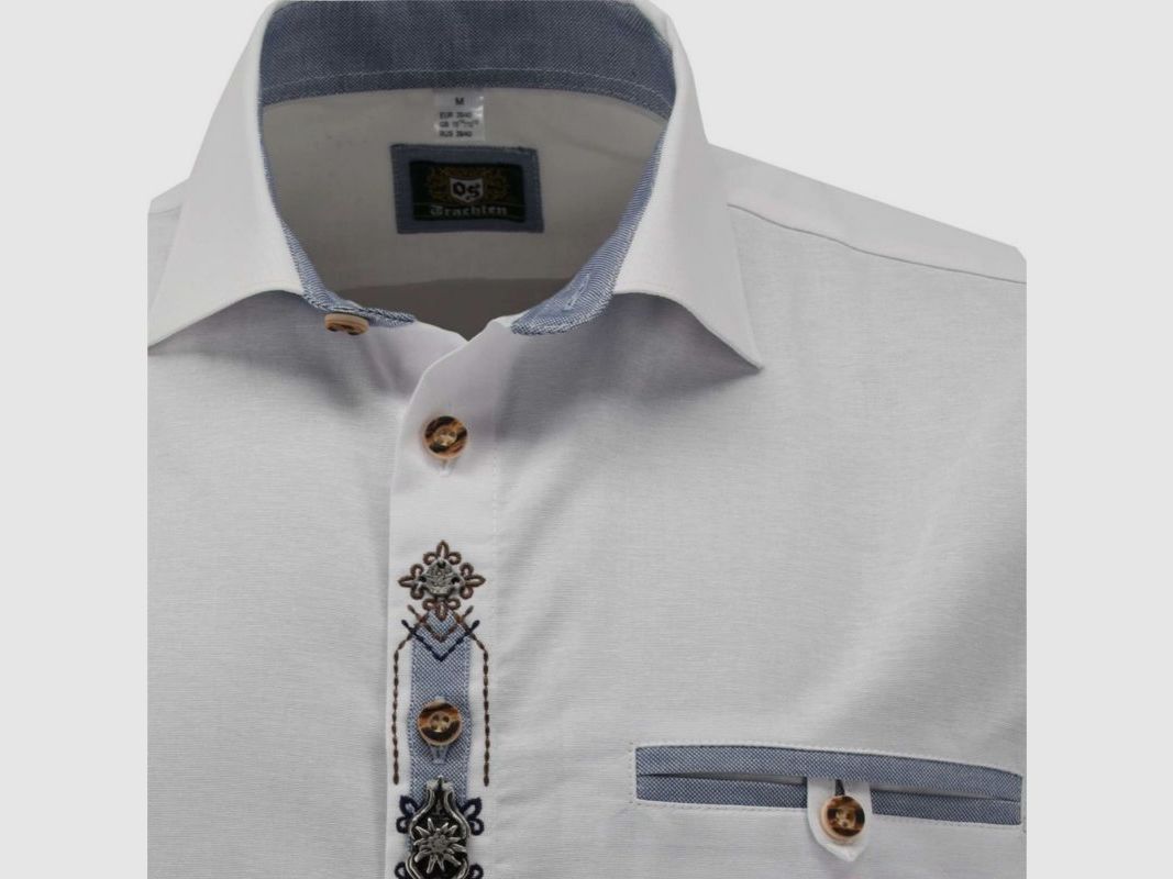 OS Trachten H-Shirt with Chest Pocket and Embroidery Short Sleeve, image 8 of 8