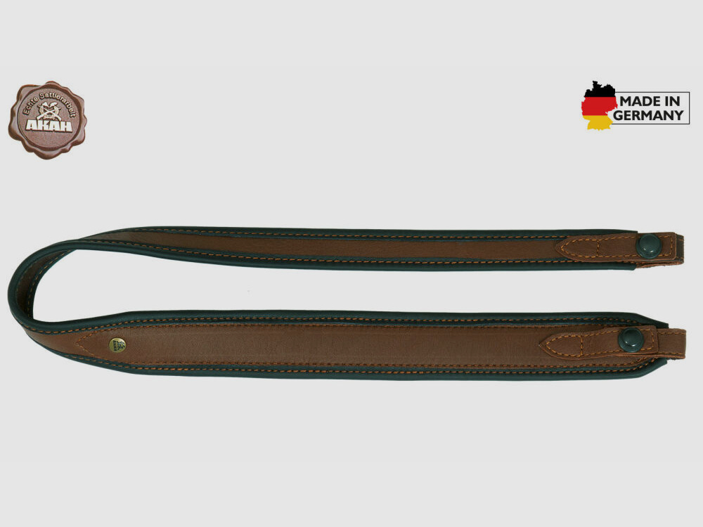 AKAH Gewehrriemen Elchleder mit Blitzriemenknopf