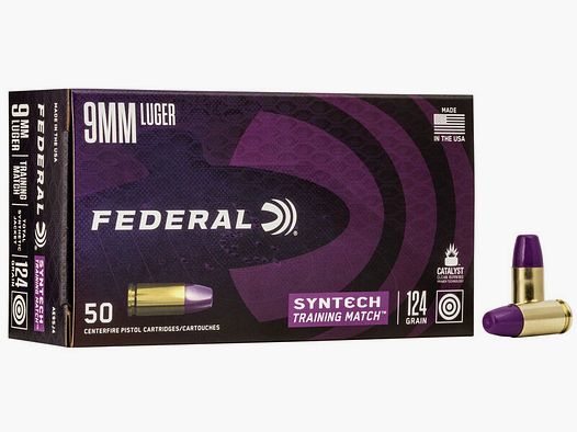 Federal Syntech Training Match 9mm Luger 124GR SJFN 50 patronen