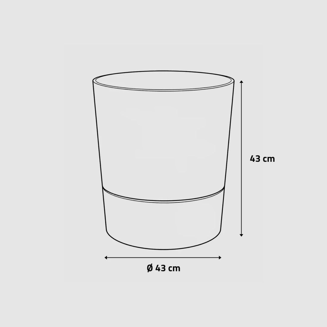 Blumentopf Ø43xH43cm anthrazit Elho® aus recyceltem Kunststoff, Bild 4 von 6