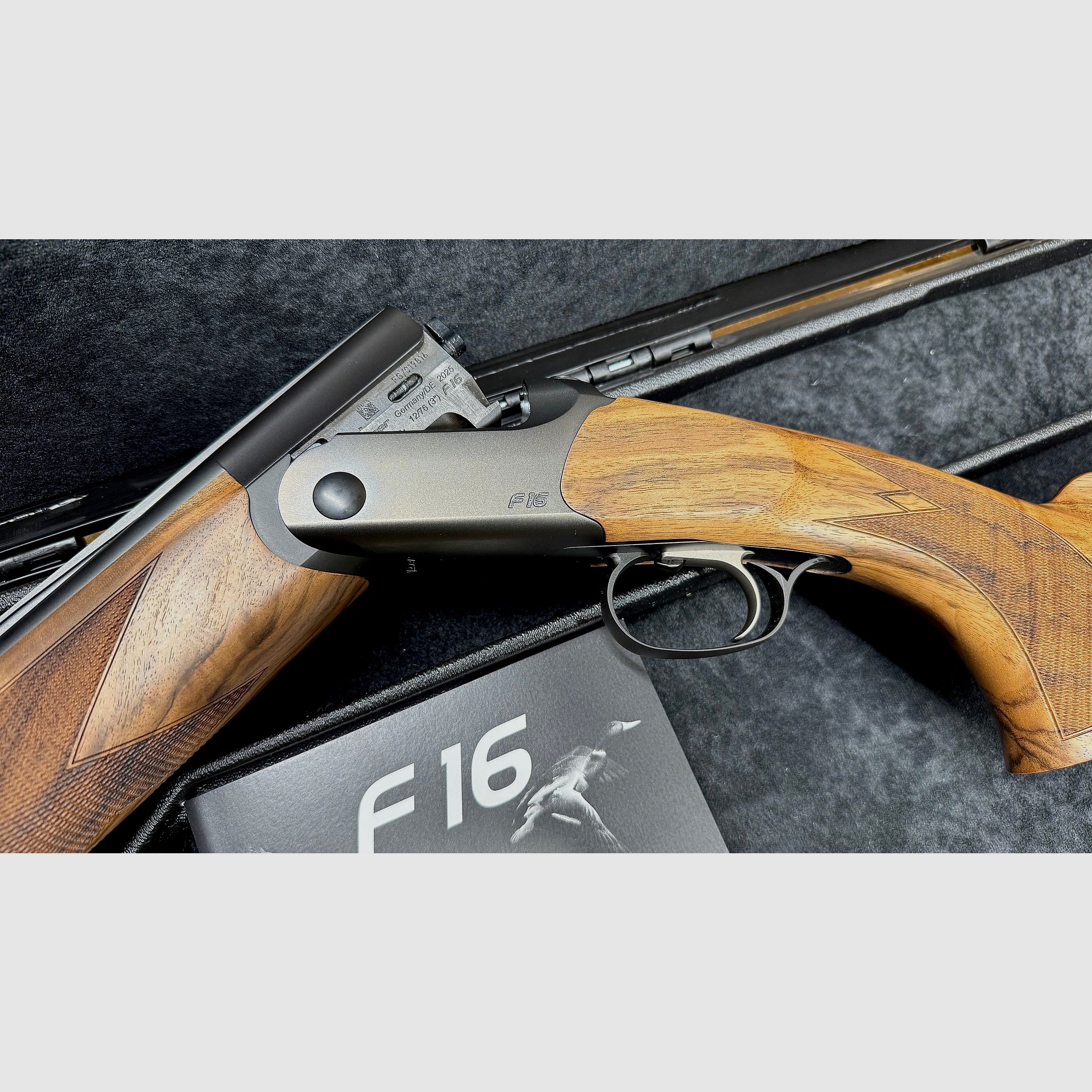 Bockdoppelflinte Blaser F16 Game / HK 7 / mattes Finish / 12/76 / Logo silber / Basküle stahlgrau / LL 71 cm