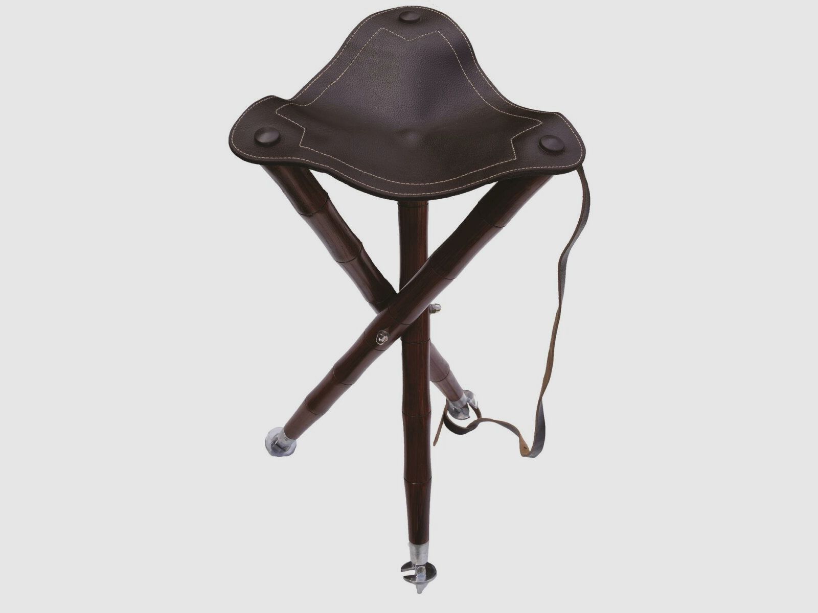 Lovergreen outdoor motif three-legged made of leather and wood