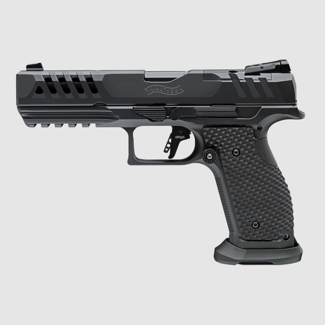 Walther PDP Steel Frame Black Ribbon .9mm Para, 5", 20 cartuchos