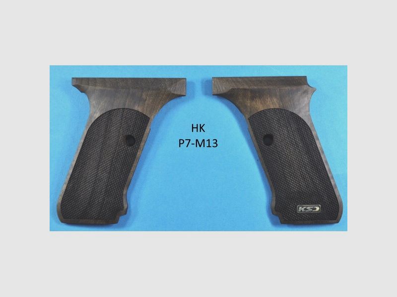 Nussbaum-Griffschalen mit Fischhaut für Pistole HK P7-M13