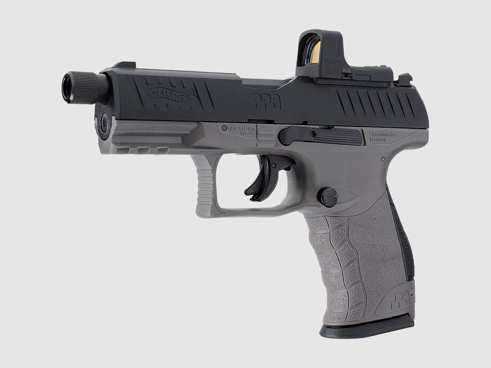 WALTHER PPQ M2 Q4 TAC Combo 4.6" Set Luftpistole + Leuchtpunktvisier