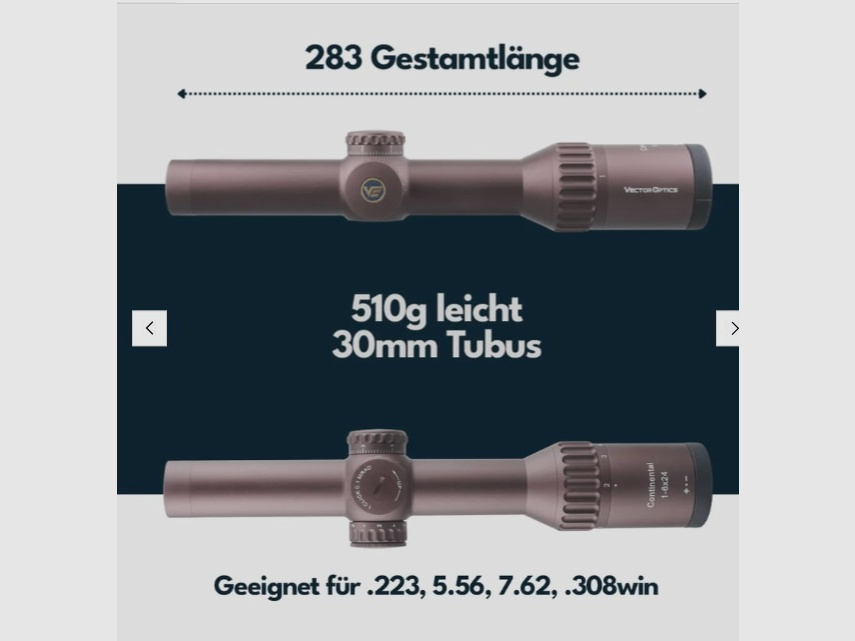Vector Optics SCOC-34 Continental x6 Zielfernrohr 1-6x24 Coyote FDE - Montage für 21mm Picatinny/Weaver