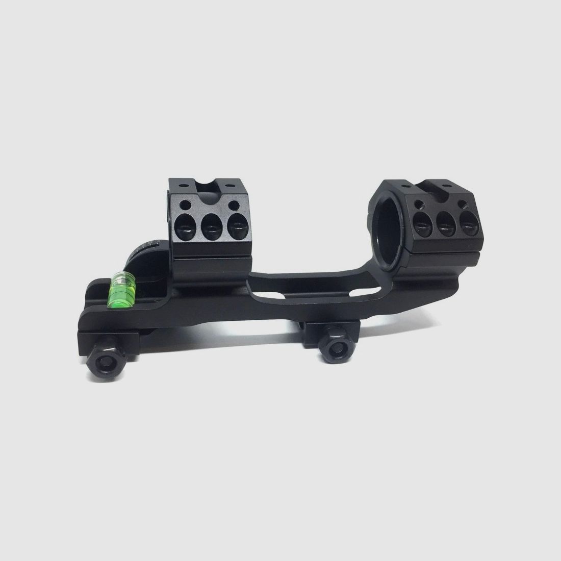 Block mount for 25.4 / 30 mm with integrated inclinometer and bubble level, Weaver-Picatinny rail