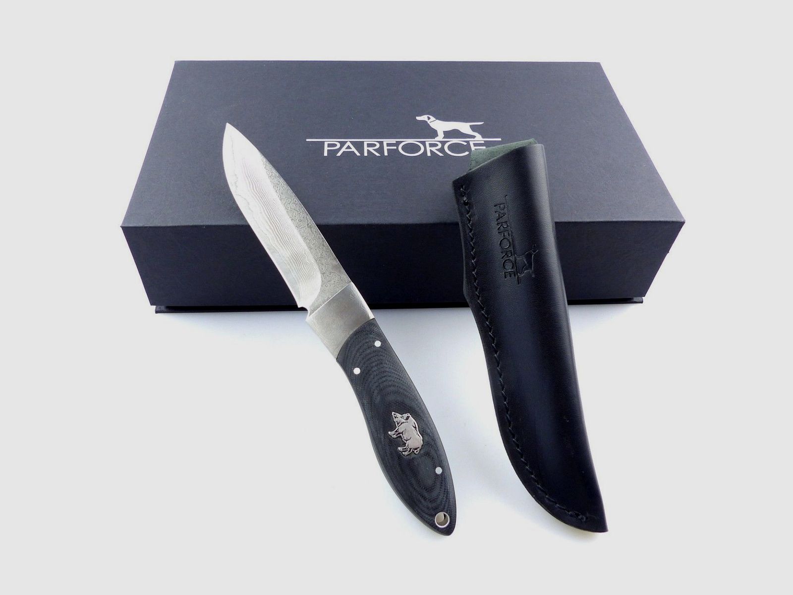 181946 Parforce Outdoormesser Conquista mit Lederscheide in Geschenkbox