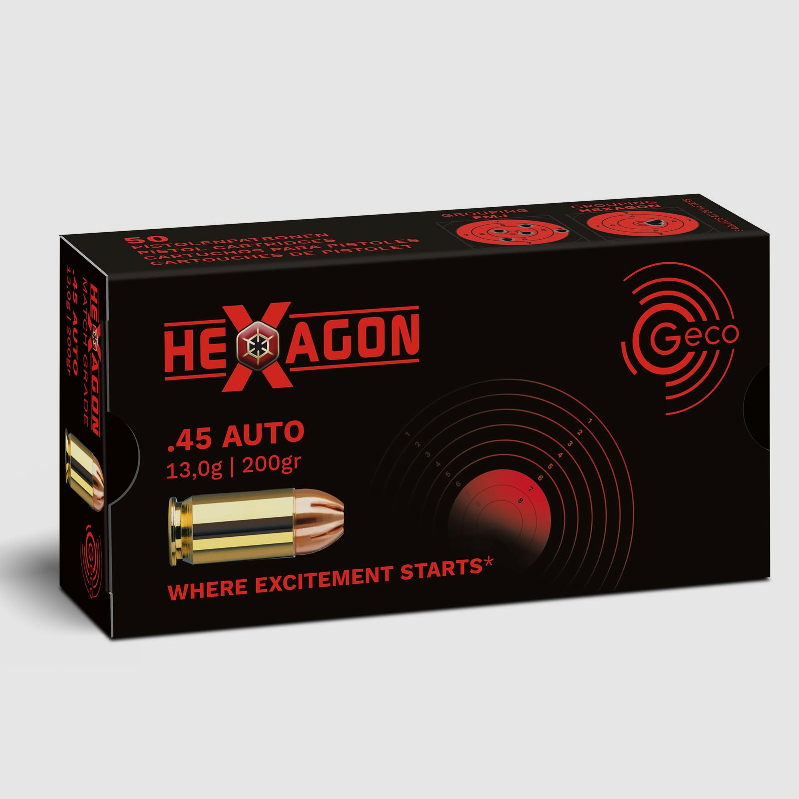 Geco .45Auto Hexagon 13,0g - 201gr