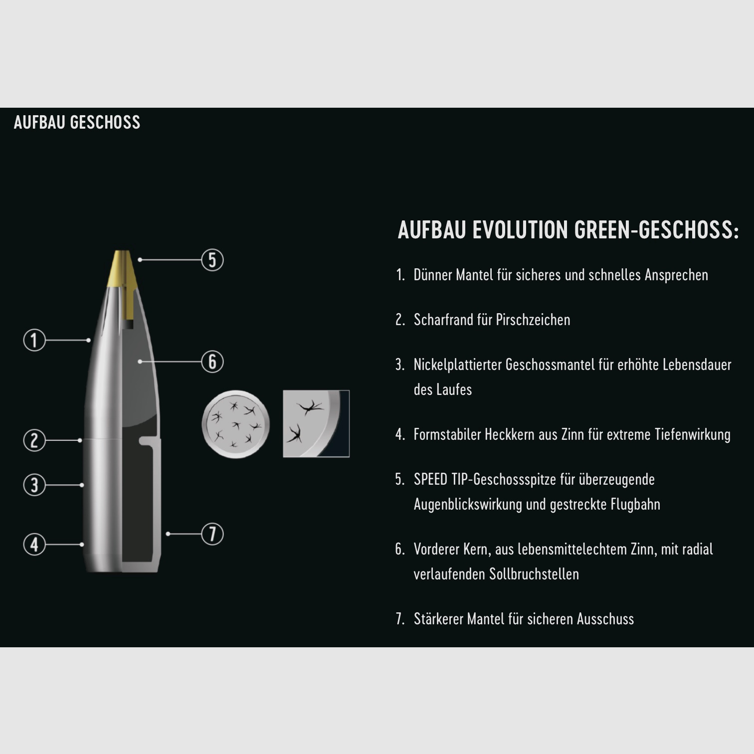 RWS 2411783 Büchsenpatronen .308 Win. Evo Green Short Rifle 9,0g 139grs.