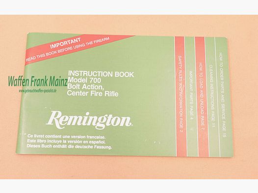 Remington - USA Bedienungsanleitung Mod. 700