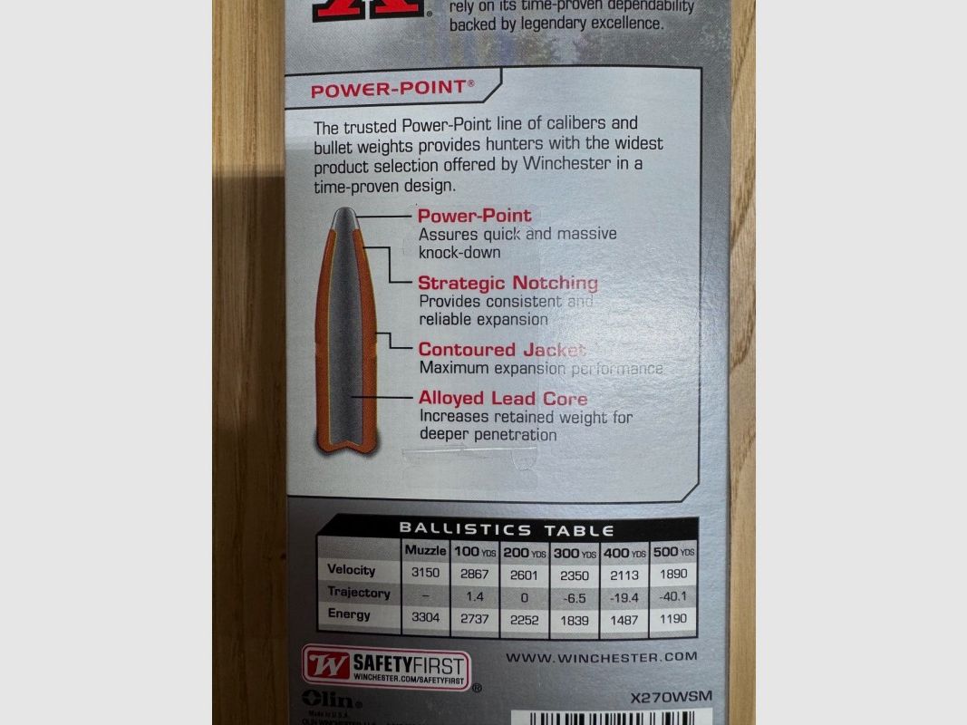 Winchester Power Point 270 WSM 150 gr, imagen 2 de 3
