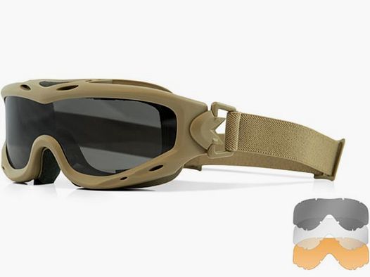 WileyX Schutzbrille Wiley X Spear Smoke/Clear/Rust Tan Rahmen