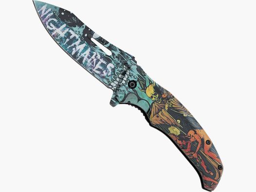 Nightmare Taschenmesser bunt Fotodruck