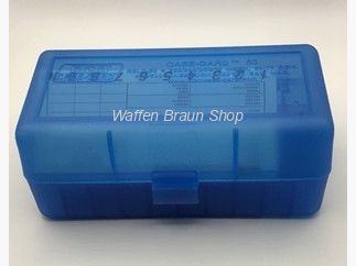 MTM Munitionsbox mit Klappdeckel 50RDS .223/.270/.460/.500 Transparent Blau