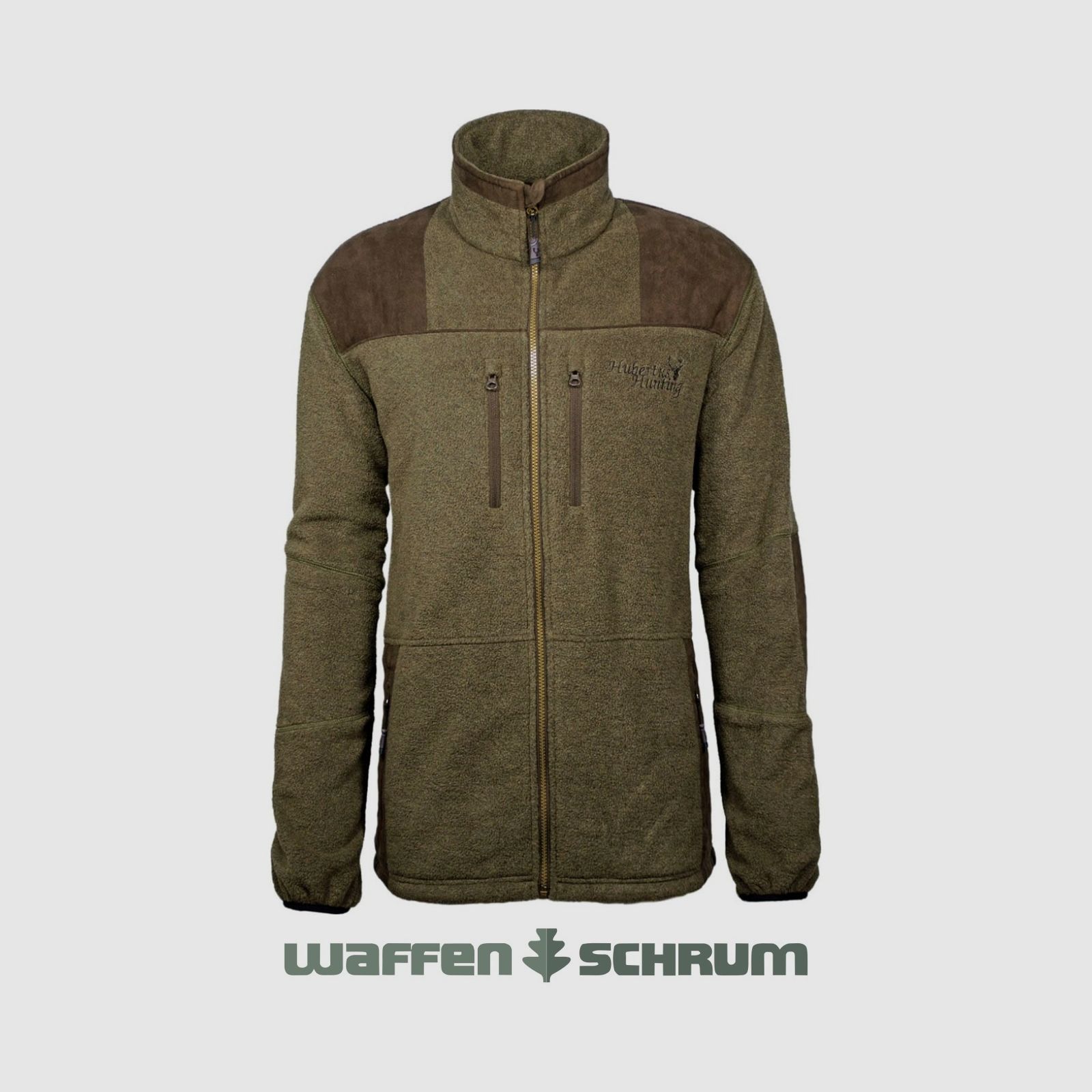 Hubertus Fleecejacke oliv / braun