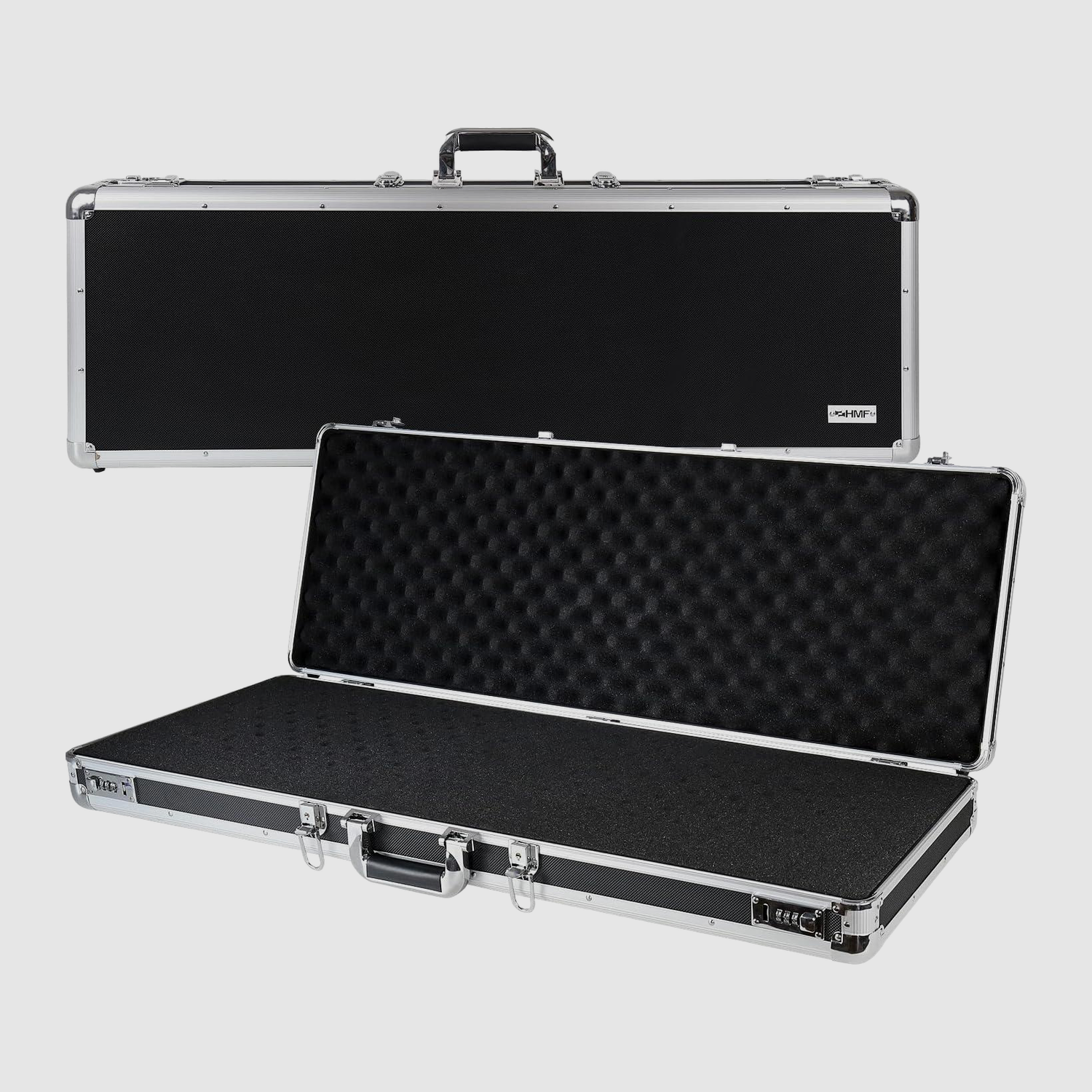 Aluminum gun case for long guns with foam and combination lock (96 x 36 x 12 cm)