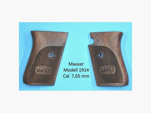 Nussbaum-Griffschalen für Pistole Mauser Modell 1914 im Cal. 7,65 mm