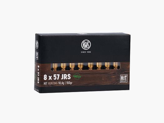 RWS 8X57 JRS HIT green 10,4g/160gr cartouches de fusil sans plomb