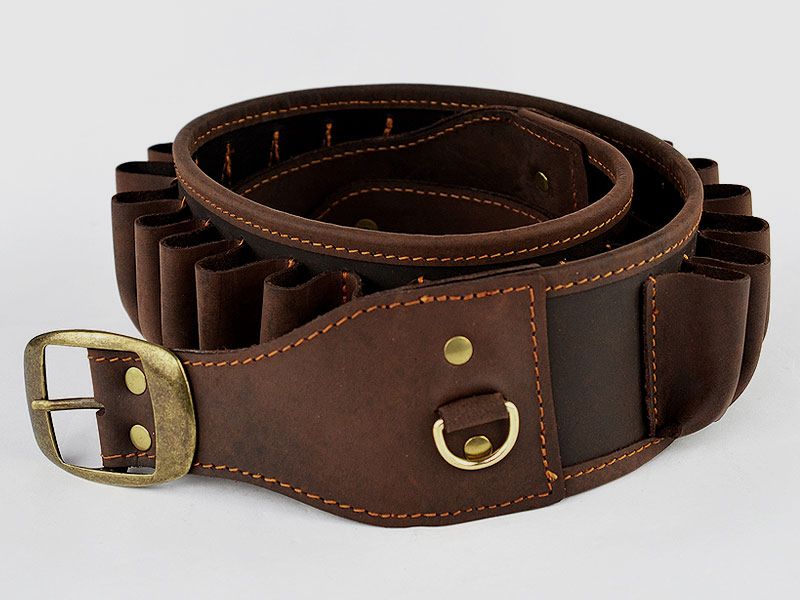 Shotgun cartridge belt buffalo leather