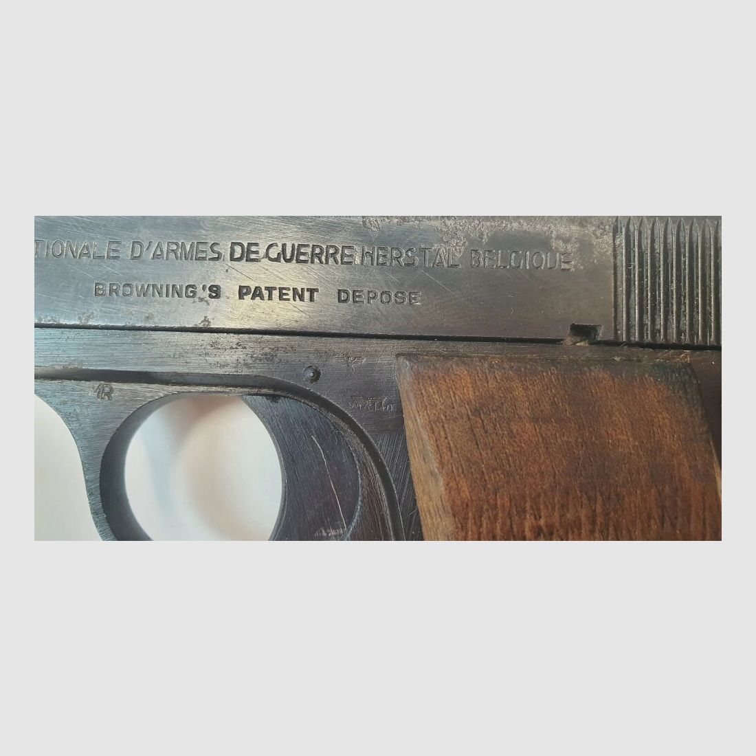 FABRIQUE NATIONALE D'ARMES DE GUERRE HERSTAL BELGIQUE! Przedmiot kolekcjonerski! Pistolet samopowtarzalny FN - 7.65mm Browning - Broń trofealna, zdjęcie 6 z 10