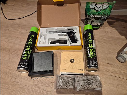 1911 Vollmetall Gas Blowback 1,2 Joule z akcesoriami