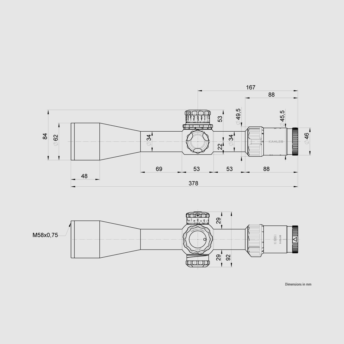 Kahles K525i DLR 5-25x56 riflescope - Dynamic Long Range
