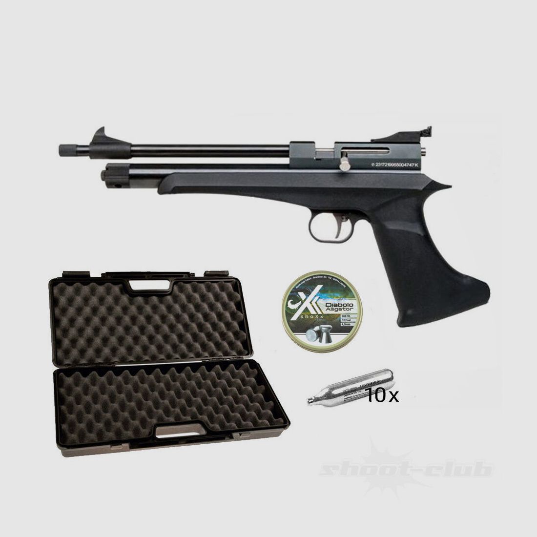 Diana	 DIANA Chaser Pistol CO2 Set 4,5 mm Diabolos Koffer-Set