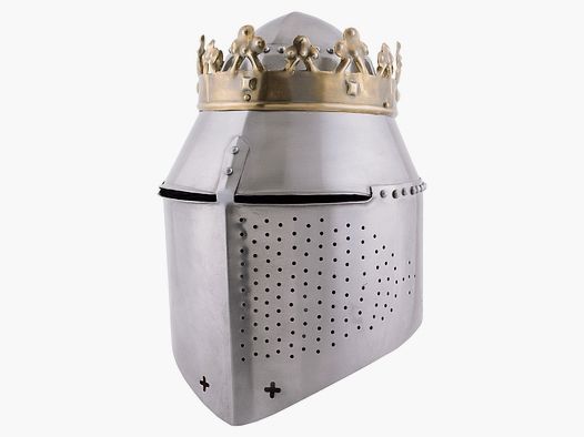 Royal pot helmet with crown